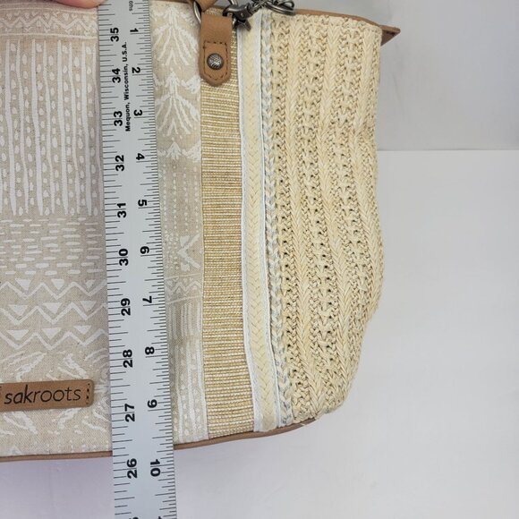 Sakroots Meadow Straw Bohemian Tote Cream - Picture 14 of 16